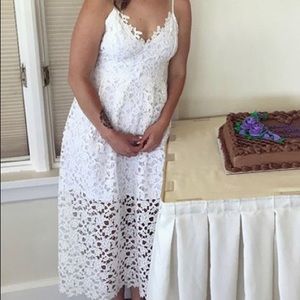 ASTR The Label white lace midi dress